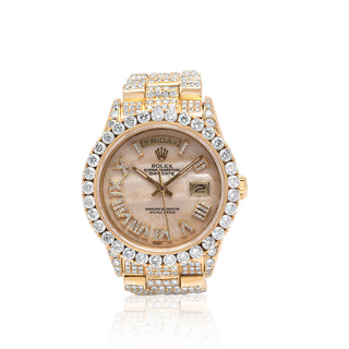 Rolex Day Date Yellow Gold Full Diamond Watch