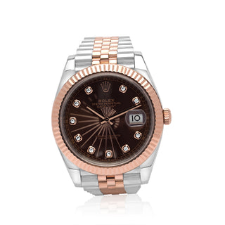 Men's Rolex Datejust II Two Tone Rose Chocolate Watch [Pre Owned]