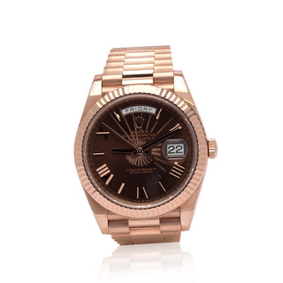 Men's Rolex Rose Gold Day Date Chocolate Roman Watch [Pre Owned]